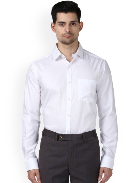 

Park Avenue Men White Slim Fit Self Design Formal Shirt