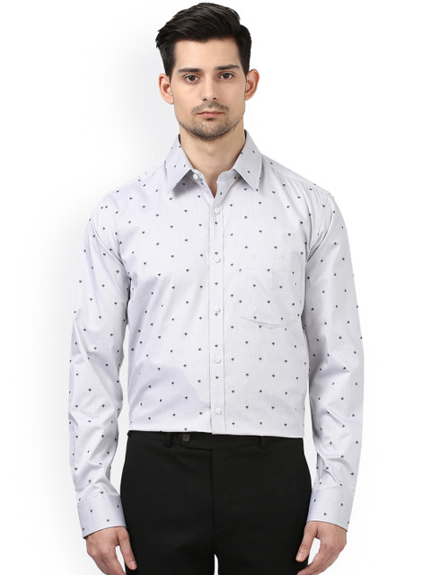 

Park Avenue Men Grey Slim Fit Printed Formal Shirt