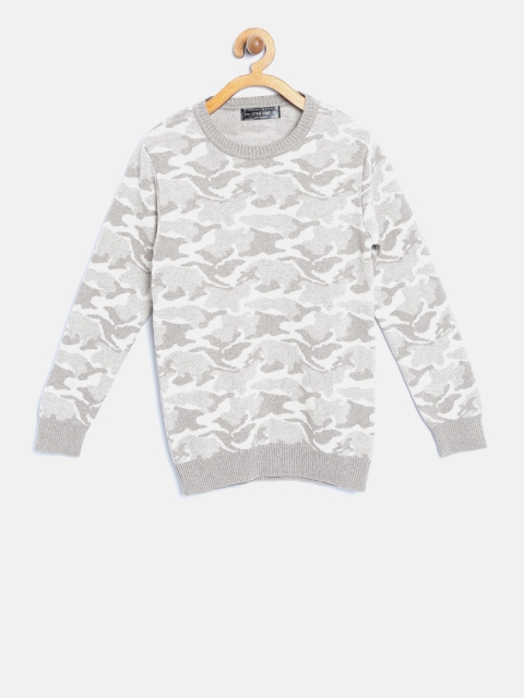 

Octave Boys Grey & Off-White Self Design Pullover