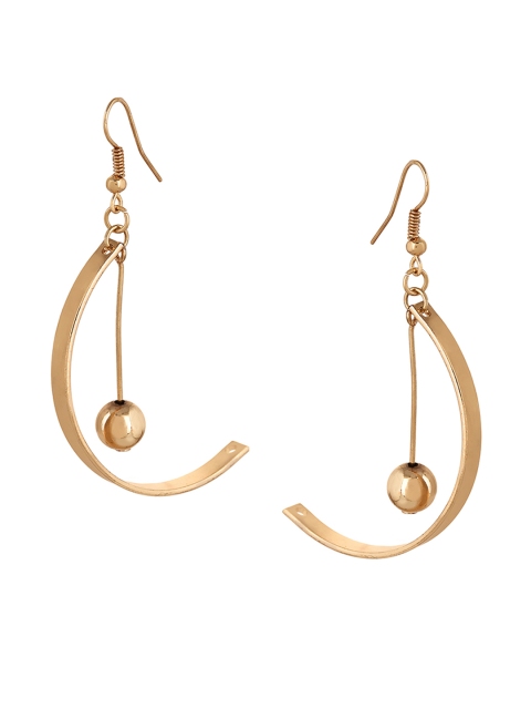 

OOMPH Gold-Toned Contemporary Drop Earrings