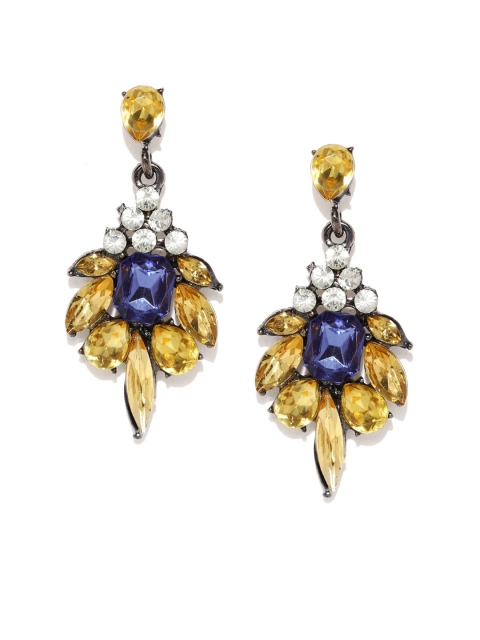 

OOMPH Gold-Toned & Blue Drop Earrings