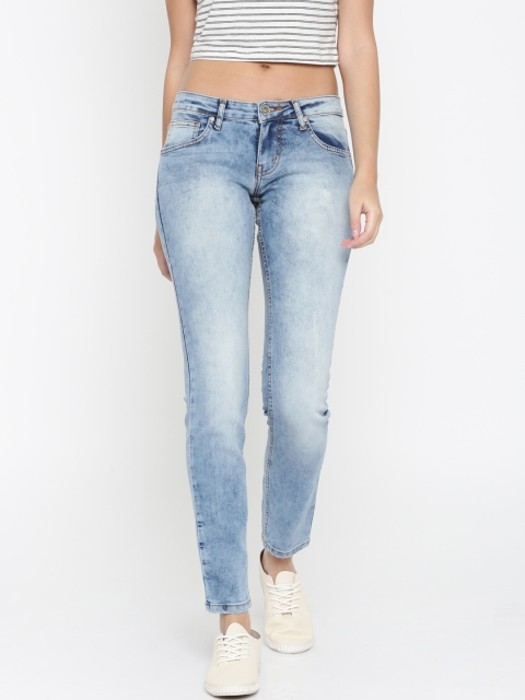 

People Women Blue Slim Fit Mid-Rise Clean Look Stretchable Jeans