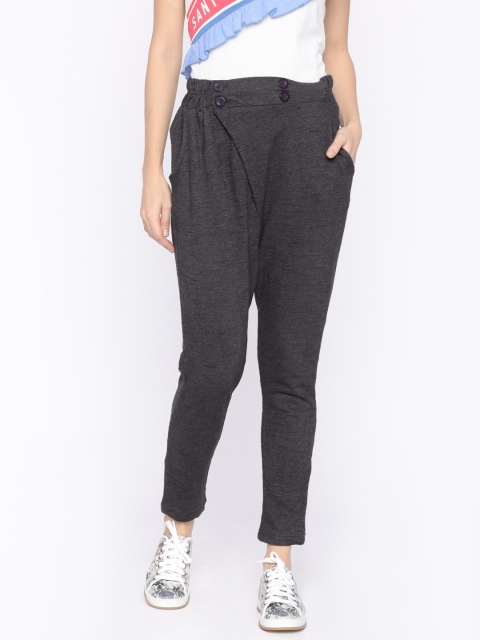 

People Women Grey Loose Fit Solid Regular Trousers