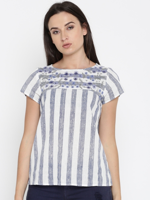 

People Women Blue & White Striped Top