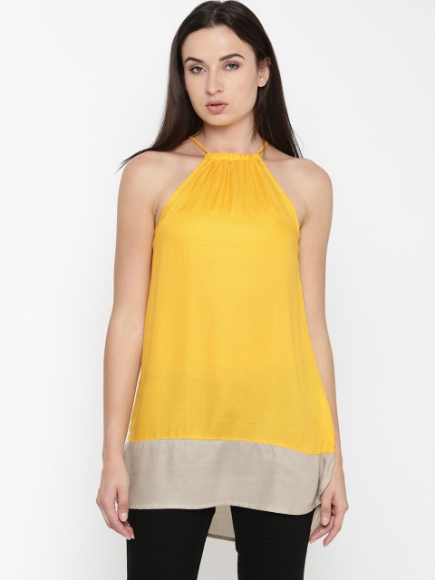 

People Women Yellow Solid A-Line Top