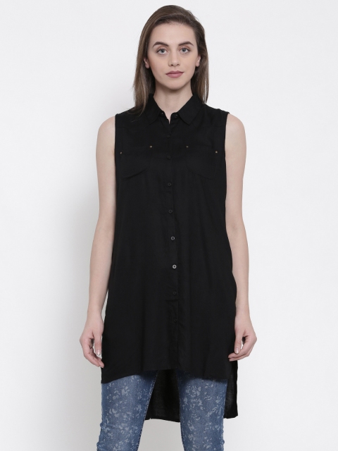 

People Black Solid Tunic