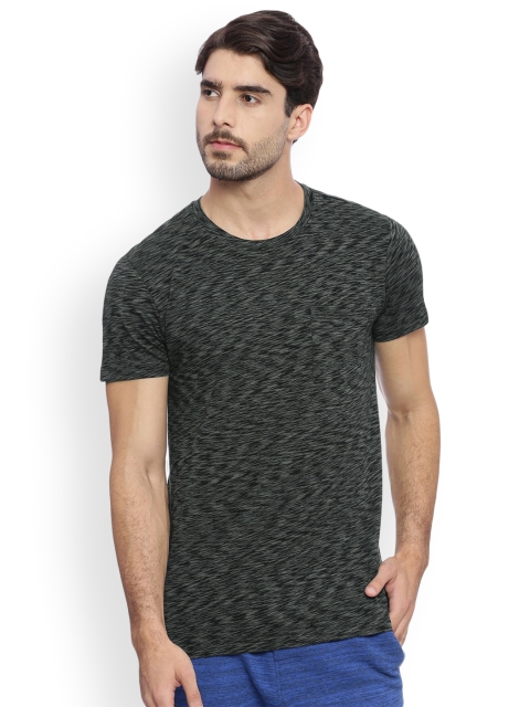 

Soul Space Women Black Self Design Round Neck T-shirt