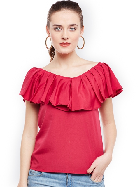 

Popnetic Women Red Solid Top