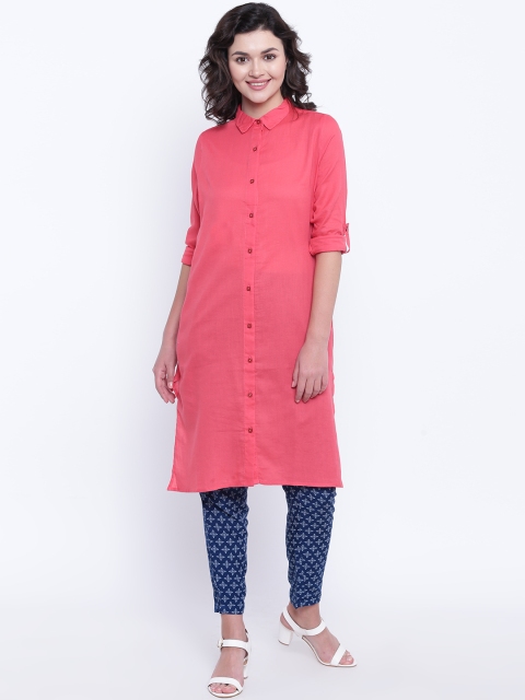 

People Coral Pink Solid Tunic