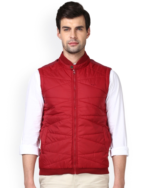 

ColorPlus Men Red Solid Quilted Jacket