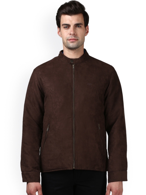 

ColorPlus Men Brown Solid Quilted Jacket