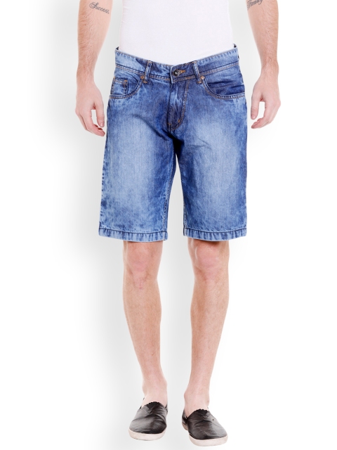 

High Star Men Blue Solid Regular Fit Denim Shorts