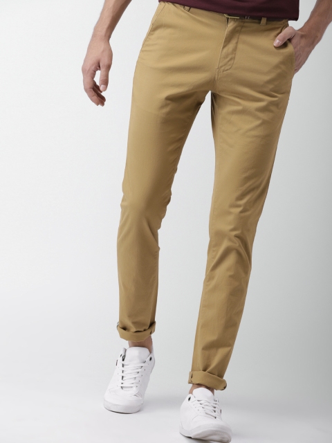 

Mast & Harbour Men Khaki Skinny Fit Solid Chinos