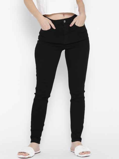 

FOREVER 21 Women Black Mid-Rise Clean Look Stretchable Jeans