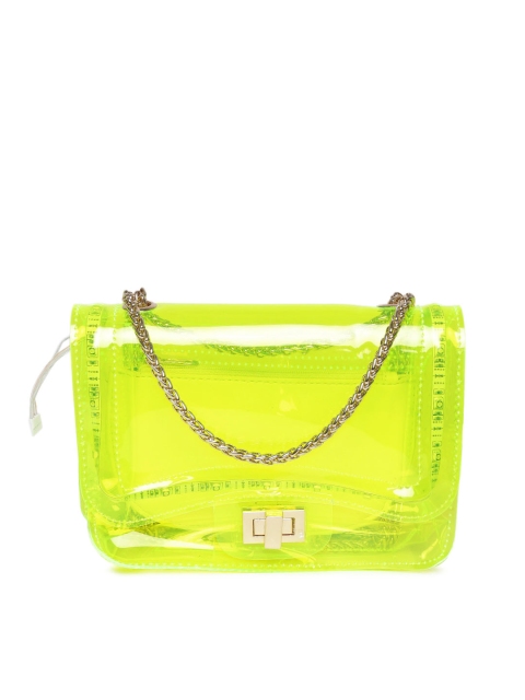 

FOREVER 21 Fluorescent Transparent LED Sling Bag, Fluorescent green