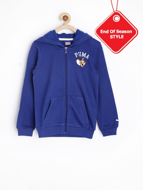 

Puma Boys Blue Solid Hooded Sweatshirt
