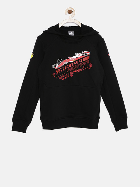 

Puma Boys Black Printed SF Hooded Sweatshirt