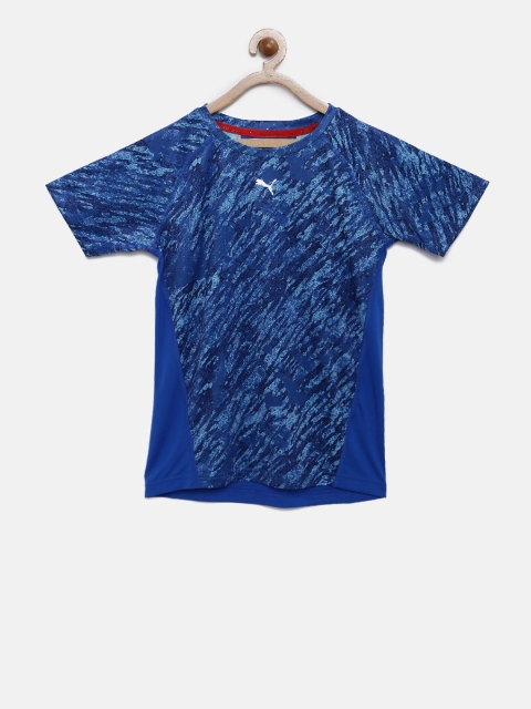 

Puma Boys Blue Printed Round Neck T-shirt