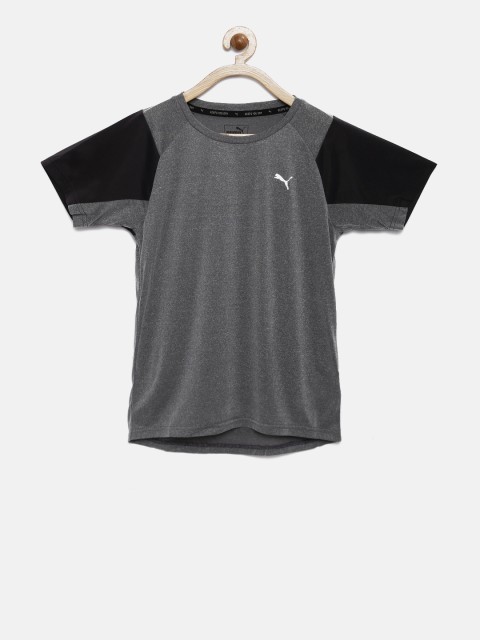 

Puma Boys Grey Melange Printed Round Neck T-shirt