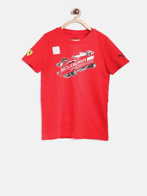 

Puma Boys Red SF Graphic Print Round Neck T-shirt