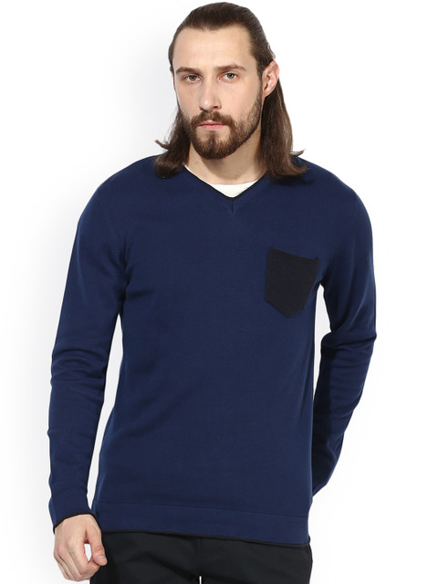 

Leo Sansini Men Blue Solid Pullover