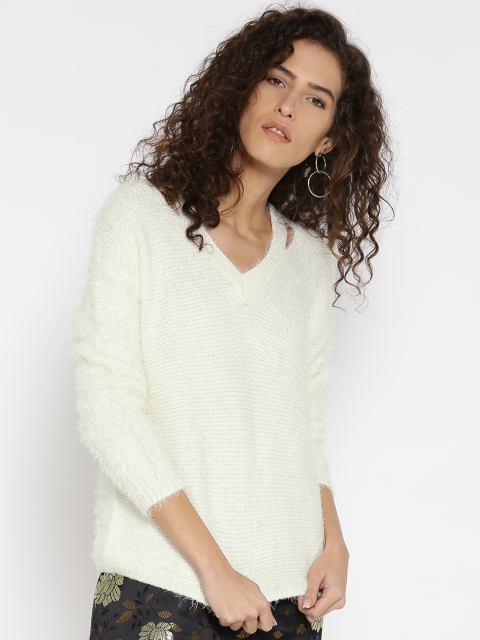 

FOREVER 21 Women Off-White Solid Sweater