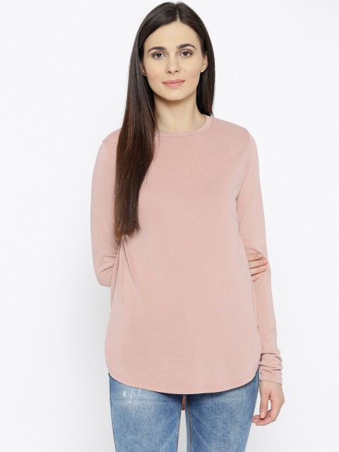 

FOREVER 21 Women Peach-Coloured Solid Top