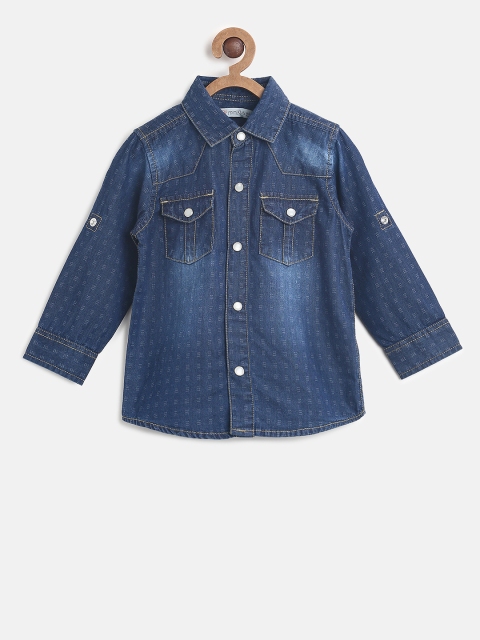 

FS Mini Klub Boys Blue Regular Fit Faded Denim Casual Shirt