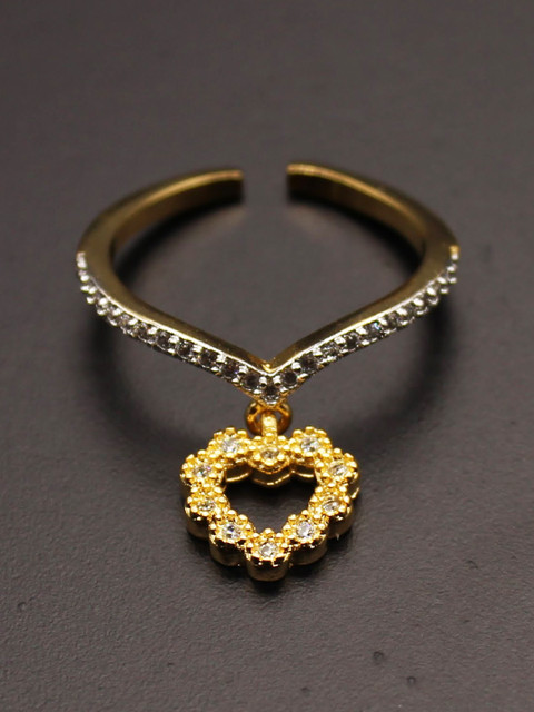 

Amavi Destination Wedding Gold-Plated Embellished Ring