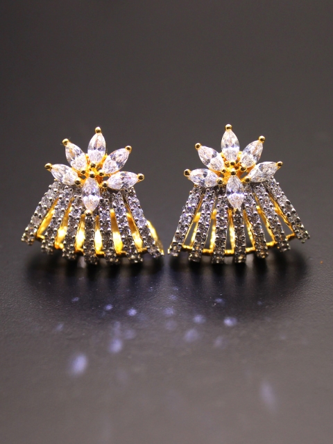 

Amavi Gold-Toned & White Contemporary Studs