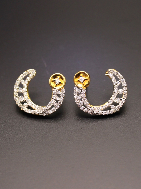 

Amavi Gold-Toned & White Contemporary Studs