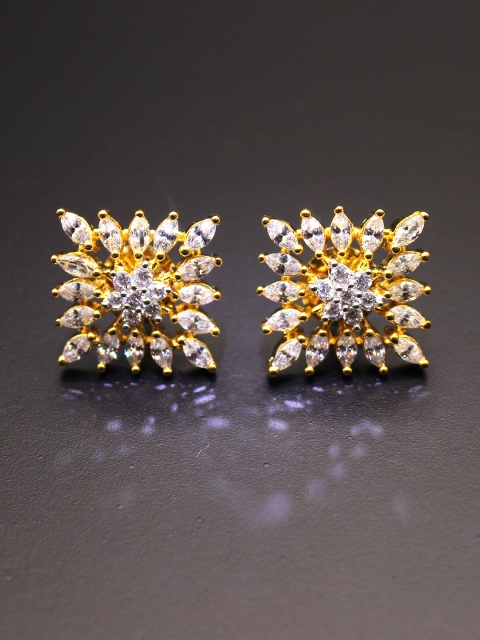 

Amavi Gold-Toned & White Contemporary Studs