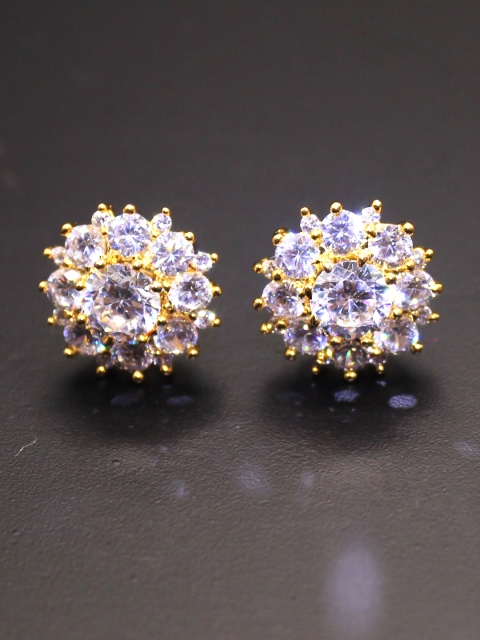 

Amavi Gold-Toned CZ Stone-Studded Circular Studs