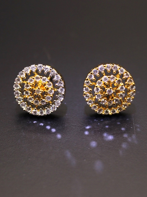 

Amavi Gold-Toned & White Circular Studs