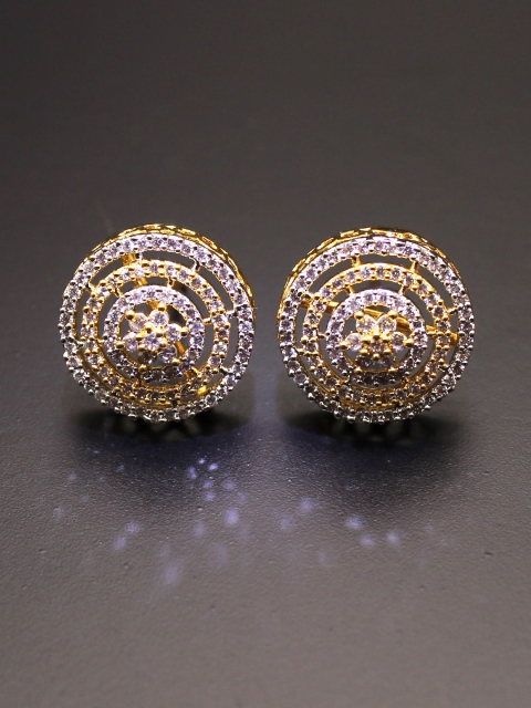 

Amavi Gold-Toned & White Circular Studs