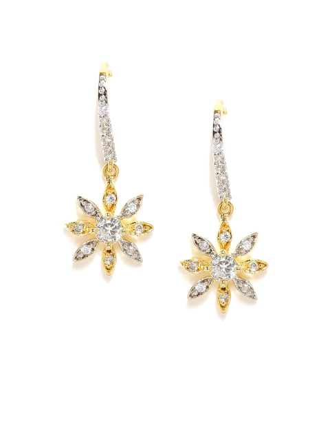 

Amavi Gold-Toned & White Floral Drop Earrings