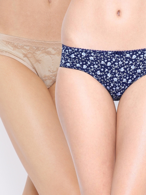 

Amante Women Pack of 2 Printed Briefs, Beige