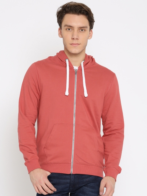 

Mast & Harbour Men Red Solid Hooded Sweatshirt