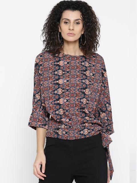 

Style Quotient Women Black Printed Boxy Top
