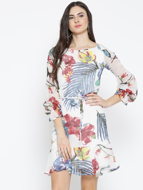 

Style Quotient Women White Printed A-Line Dress