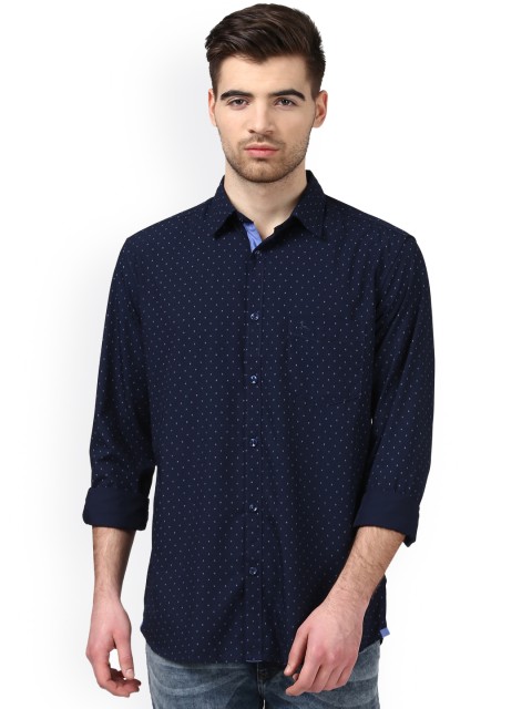 

Parx Men Blue Slim Fit Printed Casual Shirt