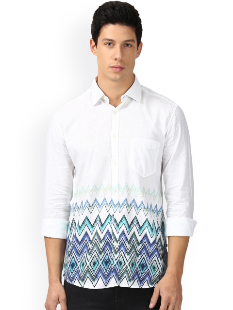 

Parx Men White Slim Fit Printed Casual Shirt