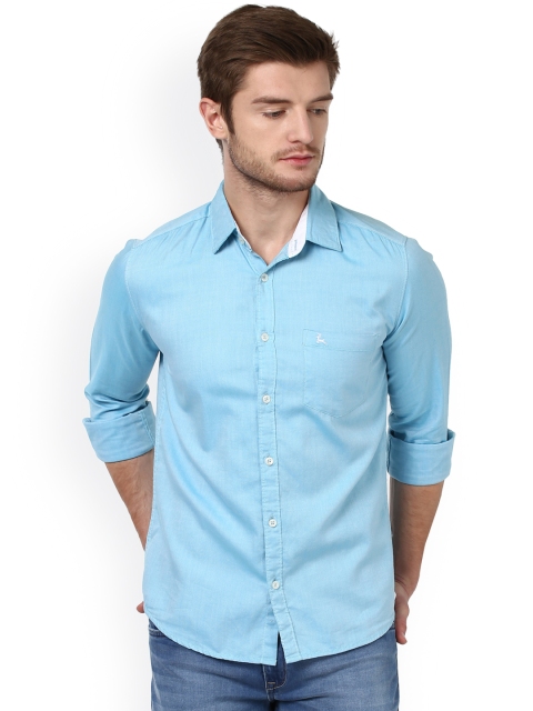 

Parx Men Blue Slim Fit Solid Casual Shirt