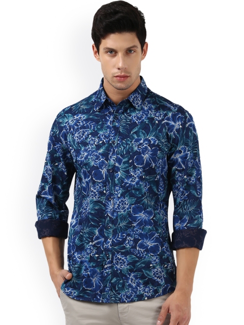 

Parx Men Blue Slim Fit Printed Casual Shirt