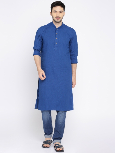 

ethnix by Raymond Men Blue Solid Straight Kurta