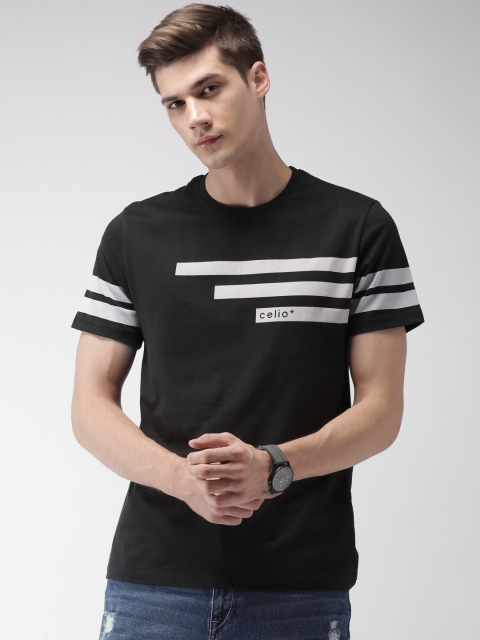 

Celio Men Black Printed Round Neck T-shirt