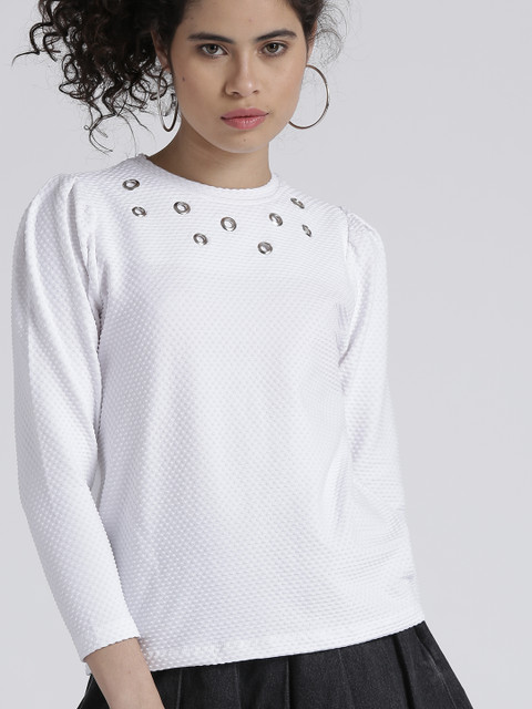 

Chemistry Women White Self-Design Top
