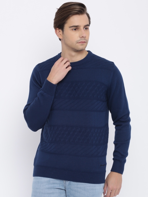 

Wrangler Men Blue Self Design Pullover