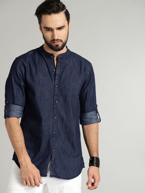 

Roadster Men Blue Regular Fit Solid Casual Denim Shirt