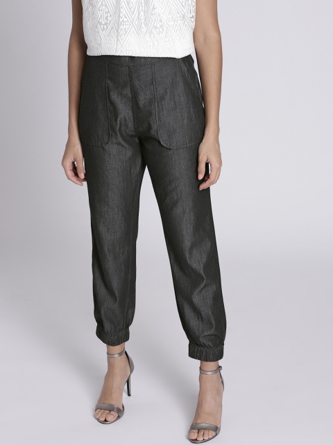 

Chemistry Women Charcoal Grey Regular Fit Solid Joggers